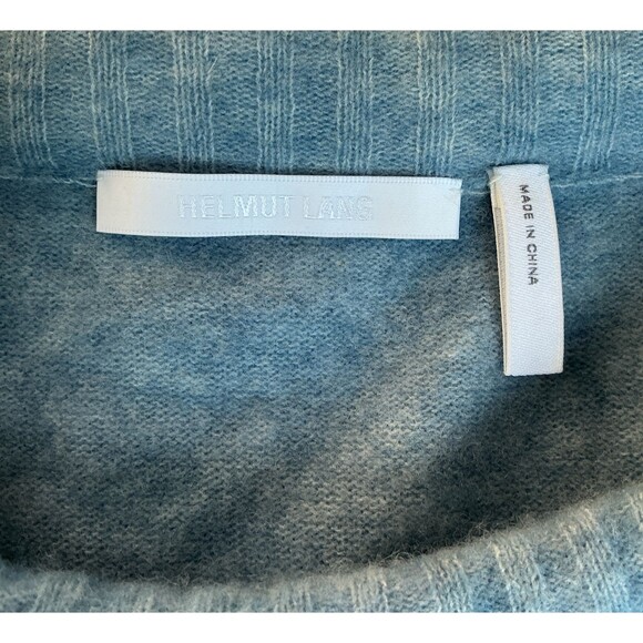 Helmut Lang Sweater Womens sz S Padded Neck Pullover Wool Blend Light Blue $345 - Picture 9 of 12